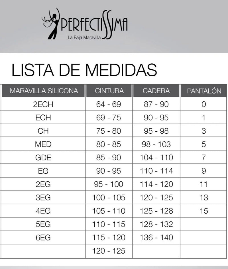 Guía de tallas para FAJA PANTY CACHETERA ULTRAINVISIBLE