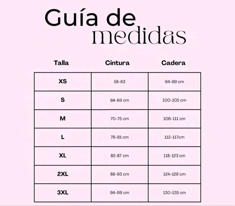 Guía de tallas para Faja Corta Moldeadora Ultra invisible