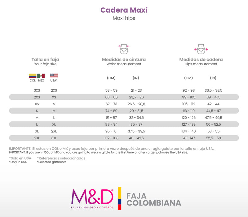 Guía de tallas para F-00463 - Faja corta con refuerzo abdominal.